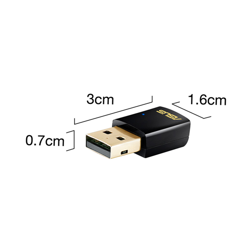Placa de Rede Asus Wireless AC600 USB AC51 Dual Band 3